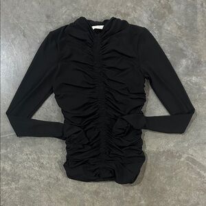 Elegant Black Ruched Women's Top